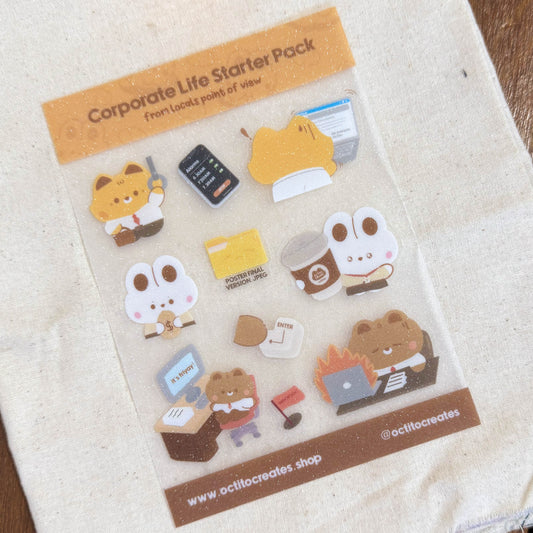 Octito Creates Corporate Life A6 Sticker Sheets