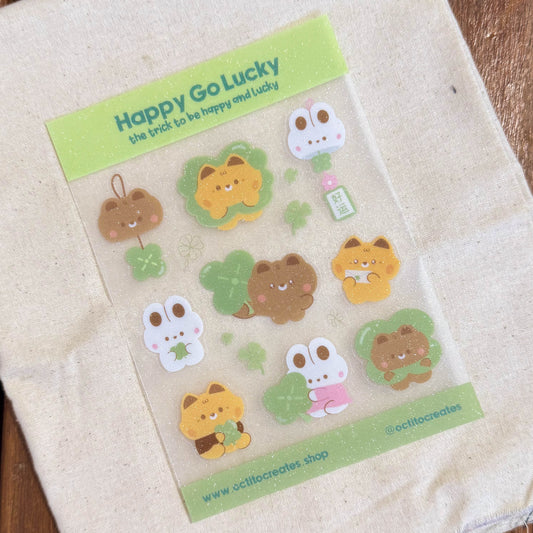 Octito Creates Happy Go Lucky A6 Sticker Sheets