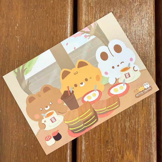 Octito Creates Breakfast A6 Postcard Print